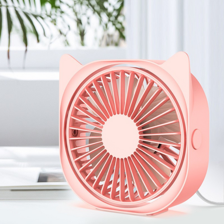 Mini Ventilator de Birou, 3 Viteze, Rotire 360, Incarcare USB