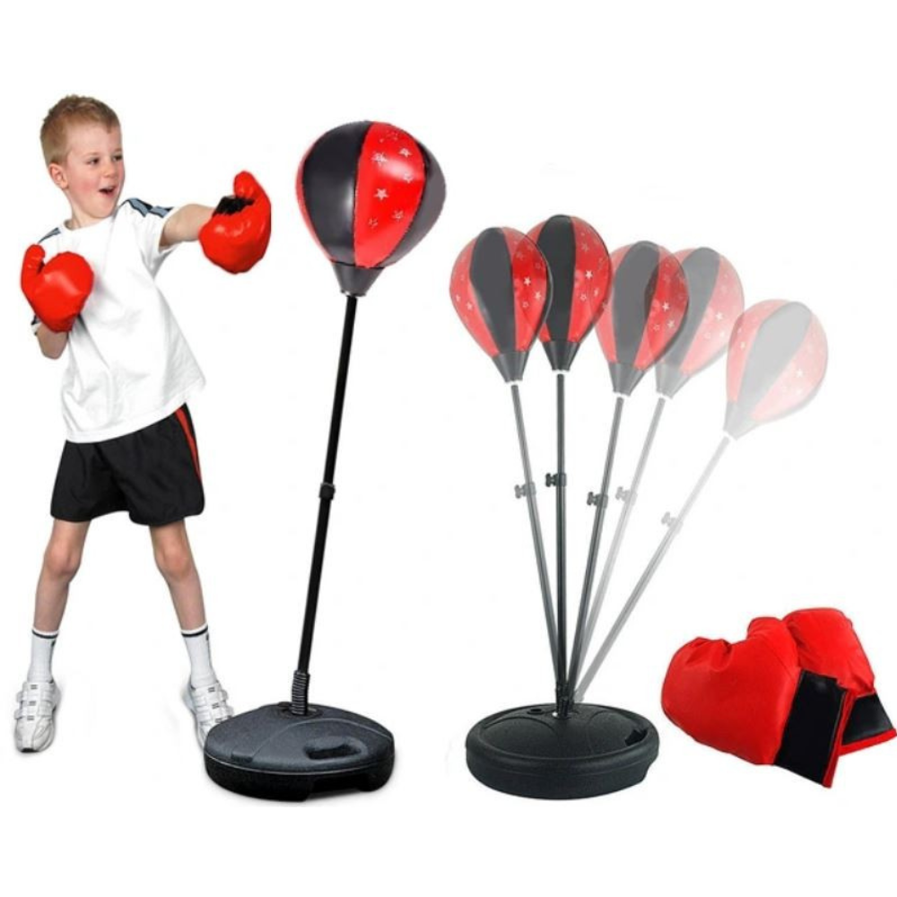 Boxing Ball Toy, Adjustable Stand, Protective Gloves, +3 Years