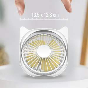 Mini Desk Fan, 3 Speeds, 360 Rotation, USB Charging