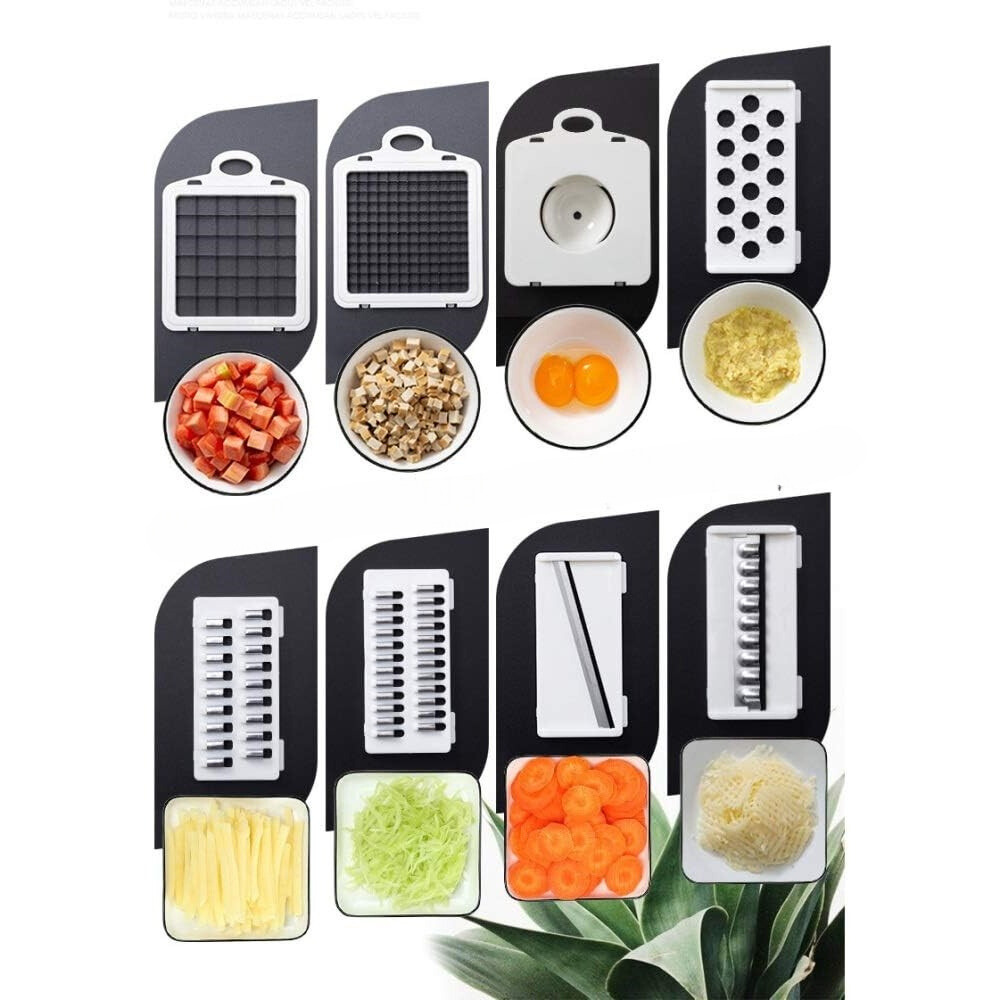Multifunctional Slicer, 10 Pieces, for Fruits, Vegetables, Egg Separator, Storage Container