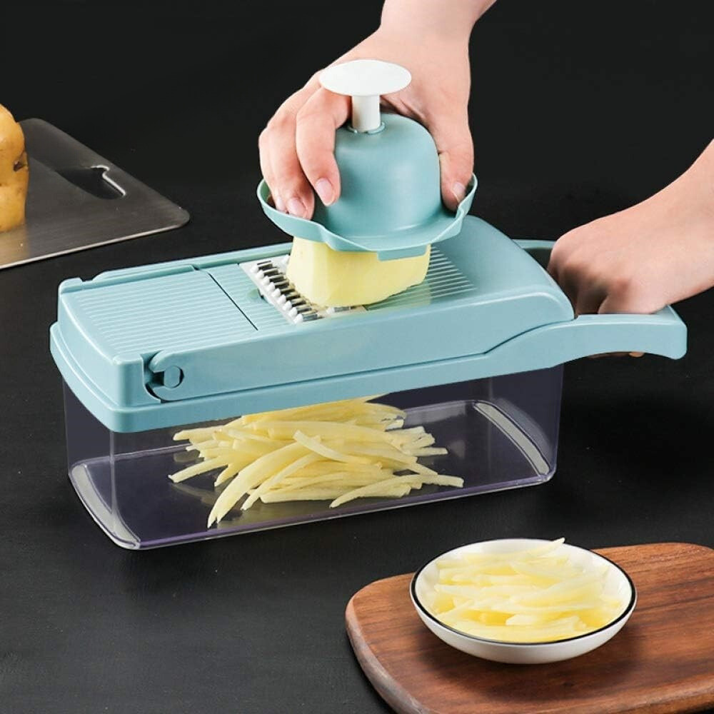 Multifunctional Slicer, 10 Pieces, for Fruits, Vegetables, Egg Separator, Storage Container