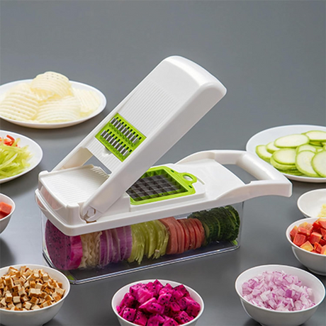 Multifunctional Slicer, 10 Pieces, for Fruits, Vegetables, Egg Separator, Storage Container