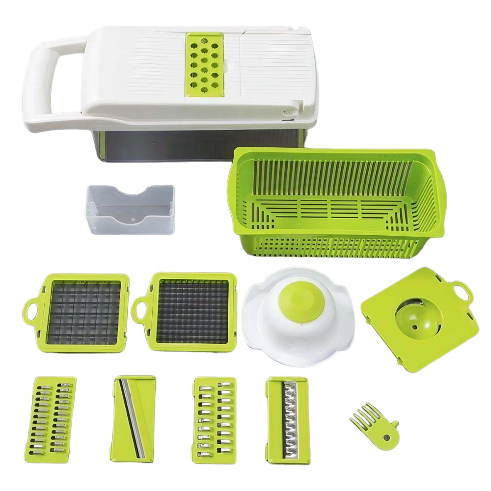 Multifunctional Slicer, 10 Pieces, for Fruits, Vegetables, Egg Separator, Storage Container