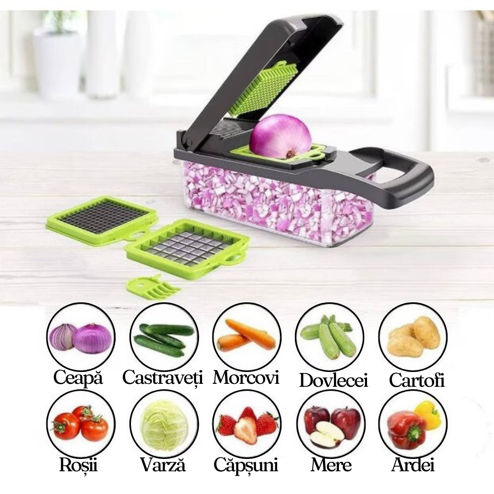 Multifunctional Slicer, 10 Pieces, for Fruits, Vegetables, Egg Separator, Storage Container