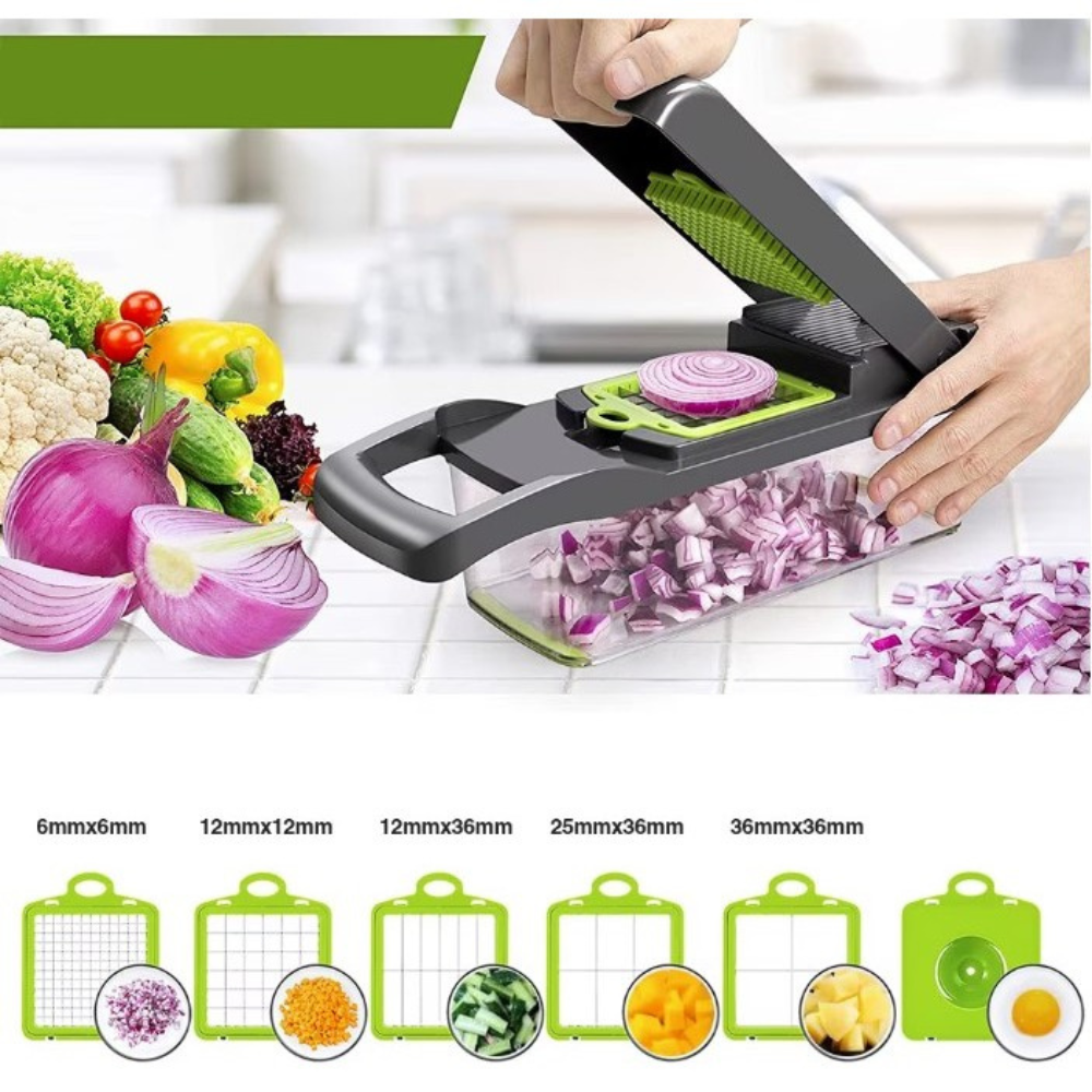 Multifunctional Slicer, 10 Pieces, for Fruits, Vegetables, Egg Separator, Storage Container