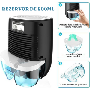 Electric Dehumidifier, Anti-Mold, Low Energy Consumption, 330ml/24h, Silent, 0.8L Tank, 22W