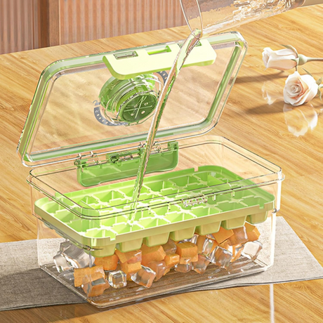 2in1 Ice Cube Tray, Removable Mold, Airtight Closure