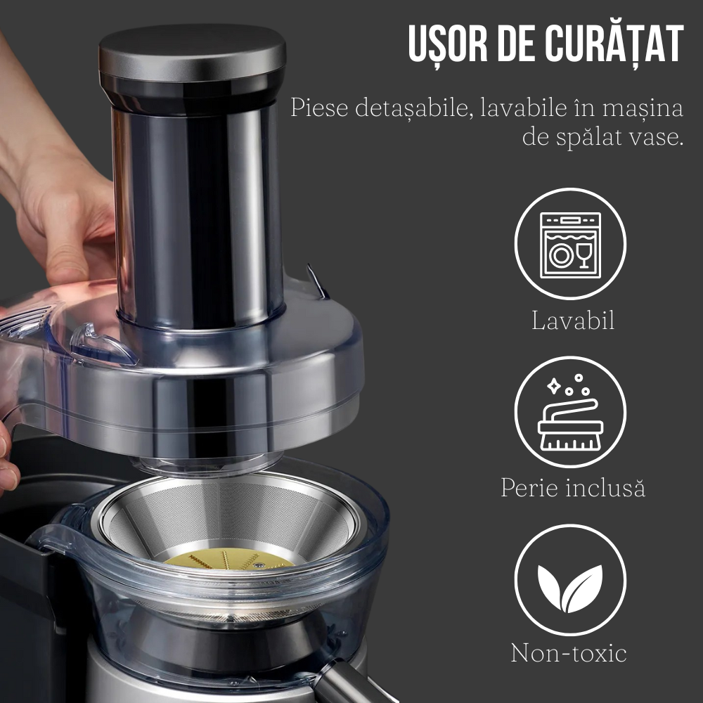 Storcator de Fructe, 1200W, 3 Trepte Viteza, Recipient Suc 1250ml, Lame Otel
