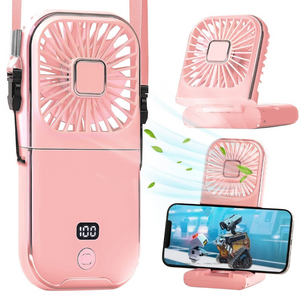 Mini Ventilator Portabil, 3 Viteze, 3000mAh, Suport Telefon, Pliabil, Incarcare USB
