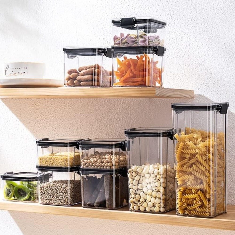 Food Storage Container, Capacity 460-1800ml, Airtight Seal, Plastic