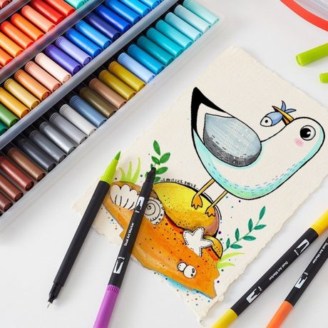 Water-Based Marker Set, Dual Tip 0.4-2mm, Multicolor