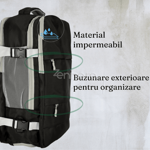 Travel Backpack, 3-4 Compartments, Waterproof Material, Additional Pockets, Expandable to 36 L, Polyester