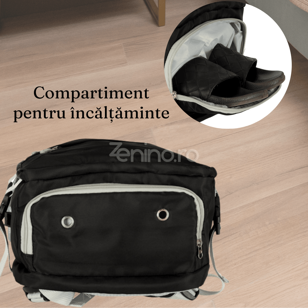 Travel Backpack, 3-4 Compartments, Waterproof Material, Additional Pockets, Expandable to 36 L, Polyester
