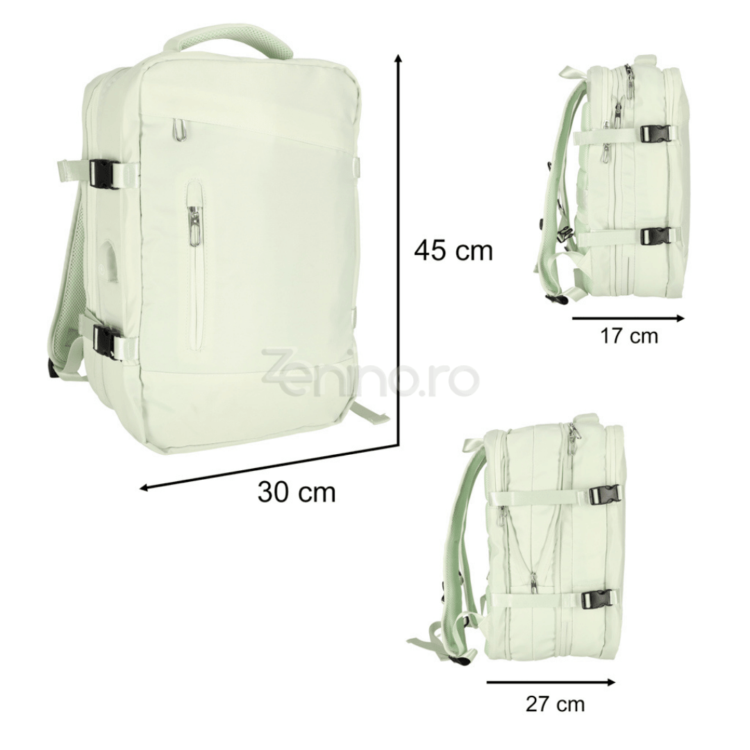 Travel Backpack, 3-4 Compartments, Waterproof Material, Additional Pockets, Expandable to 36 L, Polyester