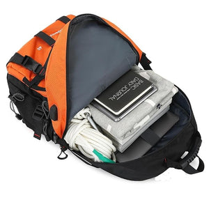 35L Travel Backpack, Compartmented, Laptop Protection, Side Pockets, Waterproof Material