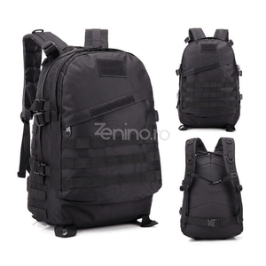 Military Tactical Backpack, 40L, Waterproof, 2 Compartments, Straps, PVC Coating, Roomy, 45x35x18cmBlack