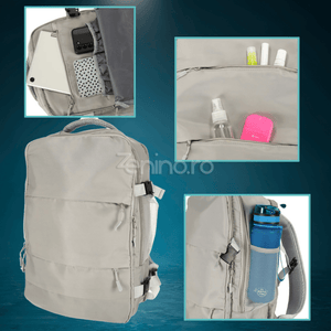 Travel Backpack, 3-4 Compartments, Waterproof Material, Additional Pockets, Expandable to 36 L, Polyester