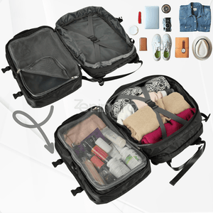 Travel Backpack, 3-4 Compartments, Waterproof Material, Additional Pockets, Expandable to 36 L, Polyester