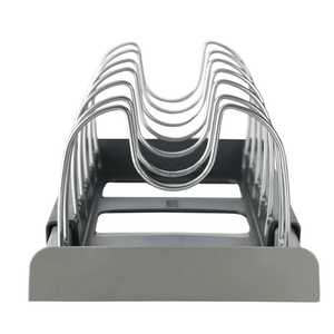 Kitchen Organization Rack, 6 Slots, for Lids, Pans, Adjustable Configuration, Easy to Clean, Gray