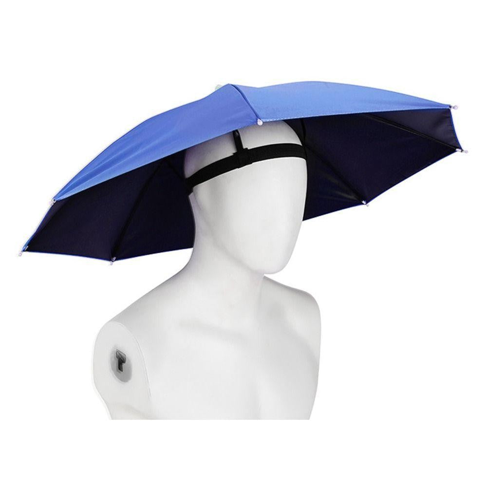 Umbrela de Cap, Banda Elastica de Prindere, Protectie Ploaie, Rezistenta UV, Diametru 69cm