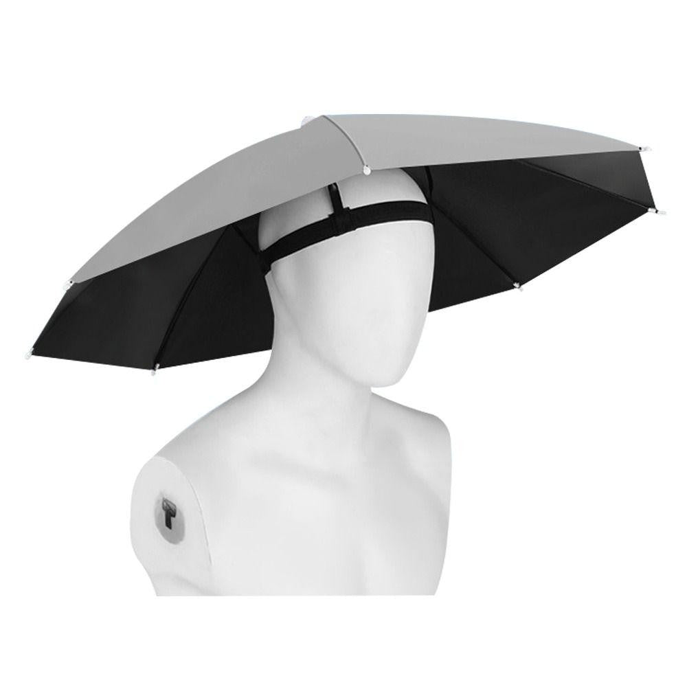 Umbrela de Cap, Banda Elastica de Prindere, Protectie Ploaie, Rezistenta UV, Diametru 69cm