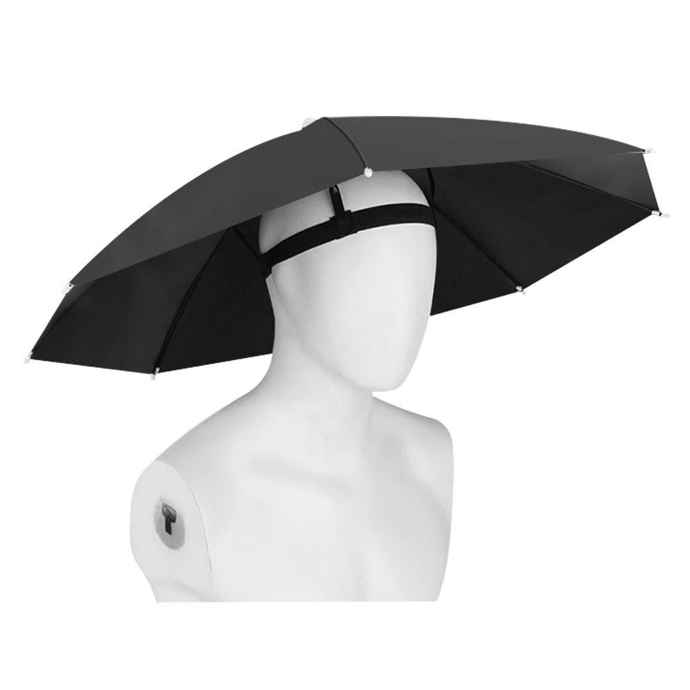 Umbrela de Cap, Banda Elastica de Prindere, Protectie Ploaie, Rezistenta UV, Diametru 69cm
