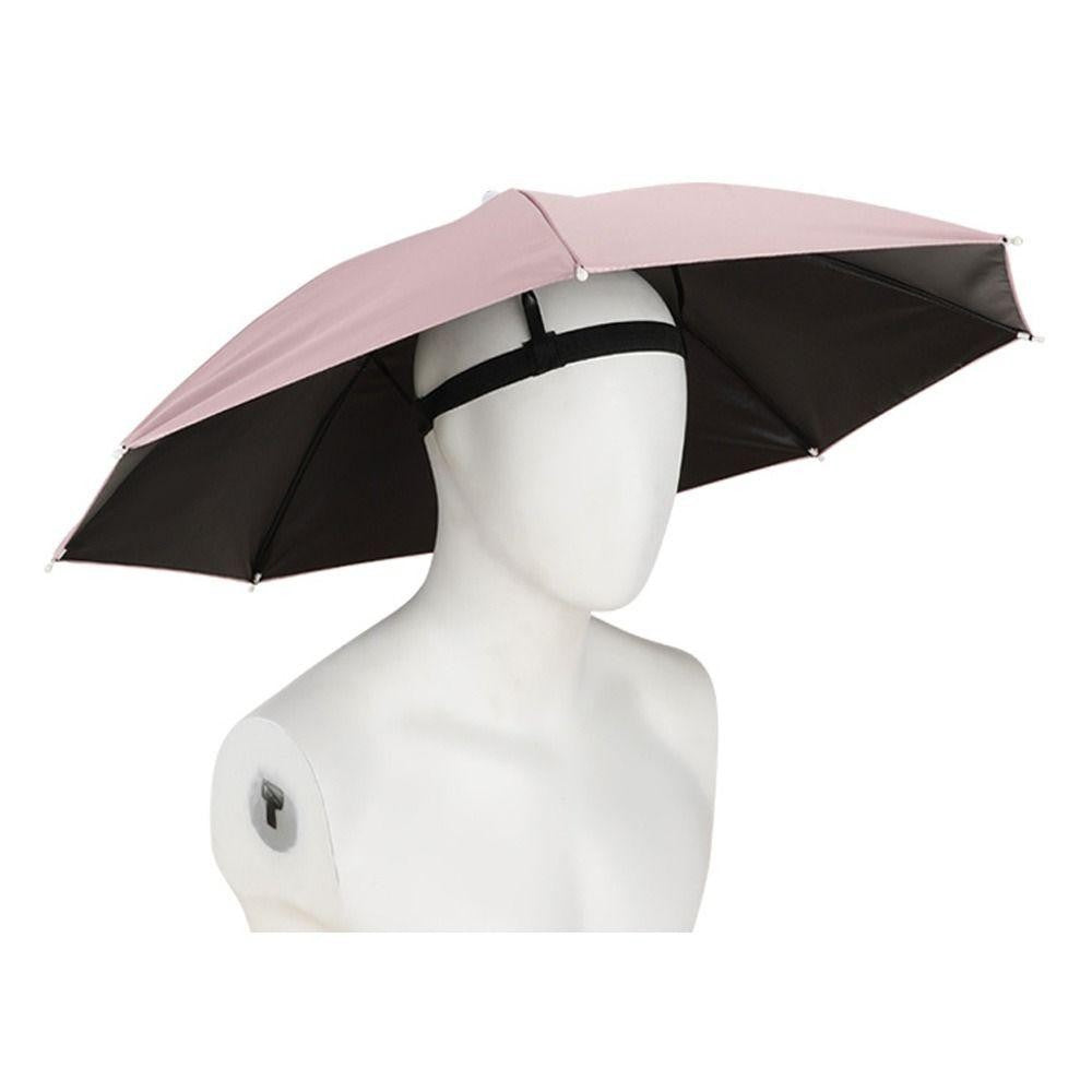 Umbrela de Cap, Banda Elastica de Prindere, Protectie Ploaie, Rezistenta UV, Diametru 69cm