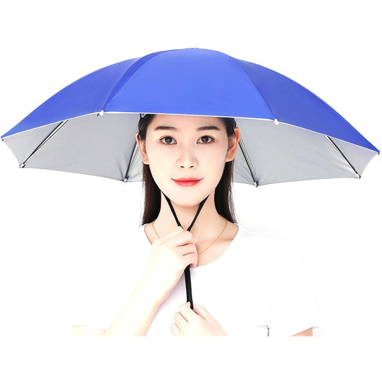 Umbrela de Cap, Protectie Ploaie, Snur Reglabil, Impermeabil, Rezistenta UV, Diametru 69cm