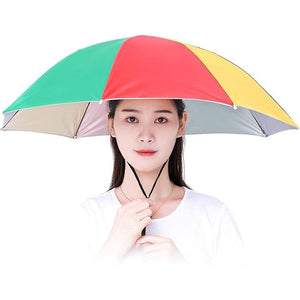 Umbrela de Cap, Protectie Ploaie, Snur Reglabil, Impermeabil, Rezistenta UV, Diametru 69cm