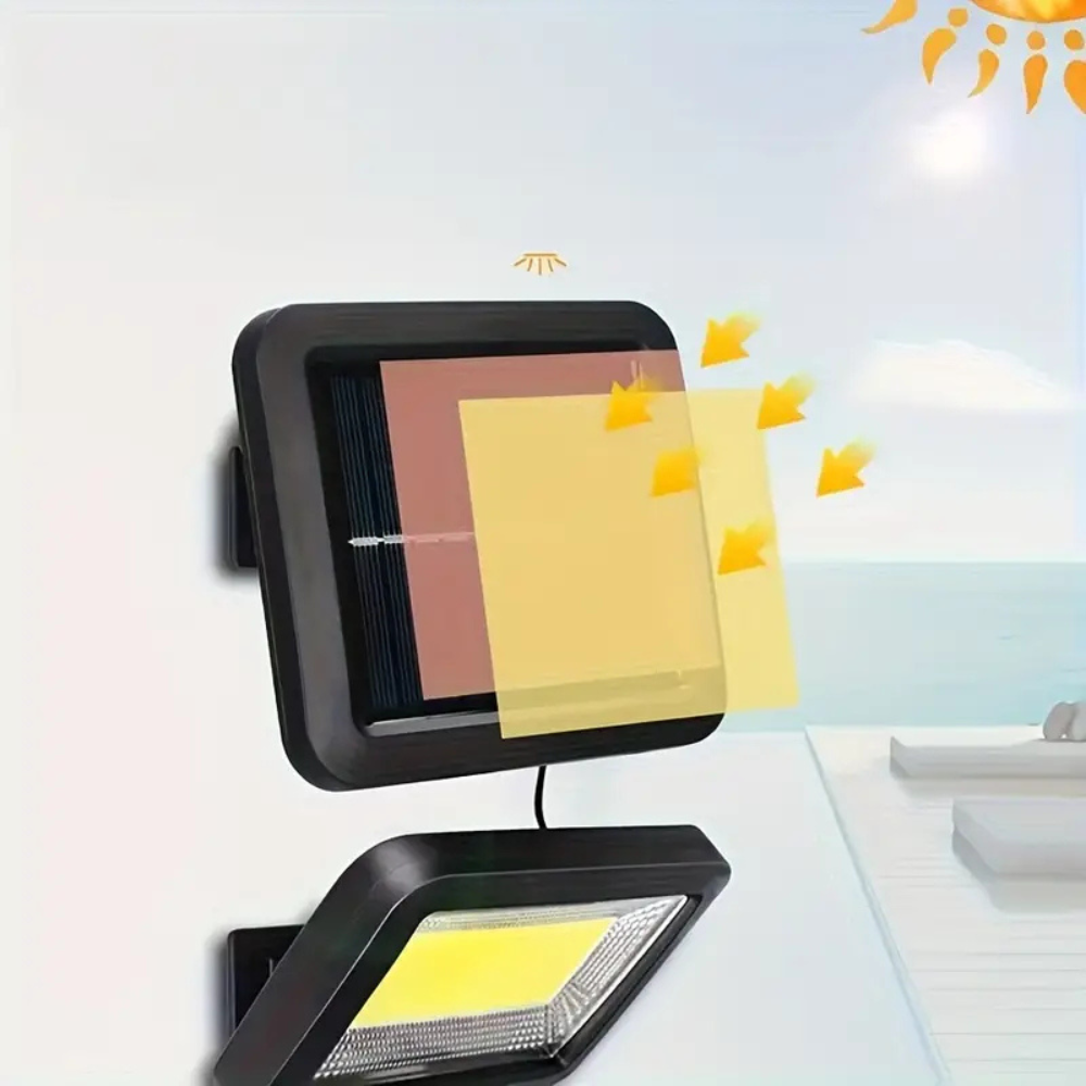 Lampa cu Panou Solar, Senzor de Miscare, 50W, 56-100 Leduri, Eficienta Energetica