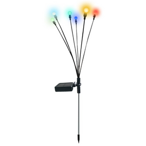 Solar Firefly Lamp, 6 Bulbs, for Garden, IP65, Ground Mount, 8h Battery Life, Height 70 cm, Black