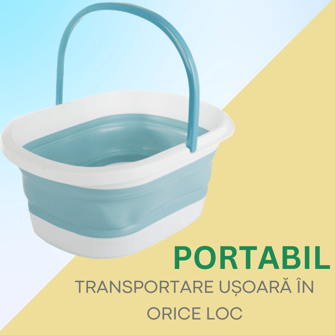 Foot Massage Tub, Foldable Model, Portable, Phone/Cup Holder, Silicone