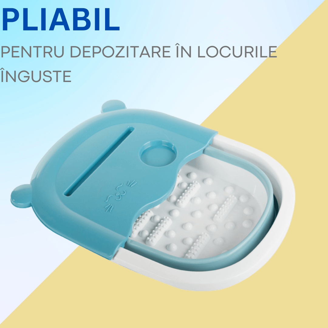 Foot Massage Tub, Foldable Model, Portable, Phone/Cup Holder, Silicone