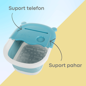 Cadita pentru Masaj Picioare, Model Pliabil, Portabil, Suport Telefon/Pahar, Silicon