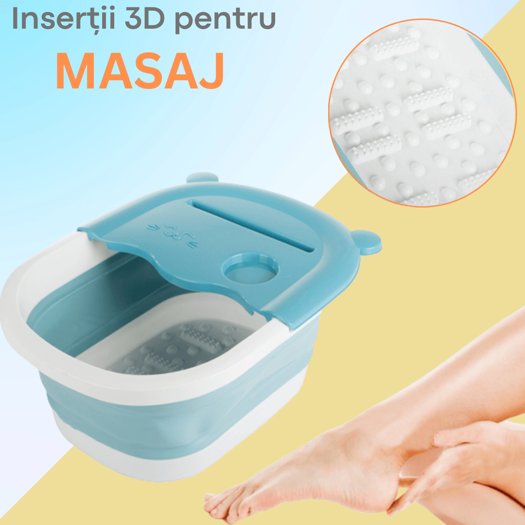 Foot Massage Tub, Foldable Model, Portable, Phone/Cup Holder, Silicone