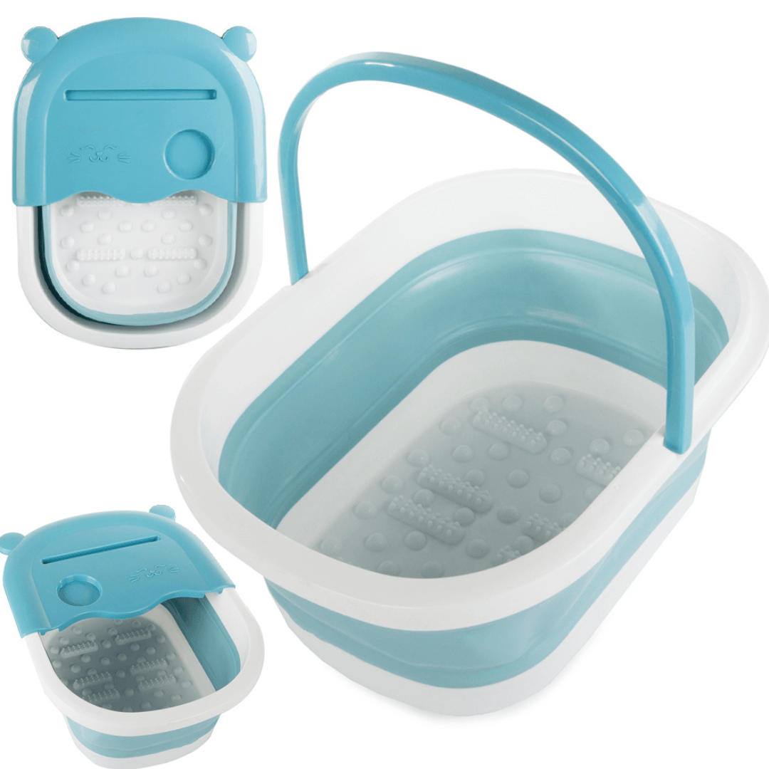 Foot Massage Tub, Foldable Model, Portable, Phone/Cup Holder, Silicone