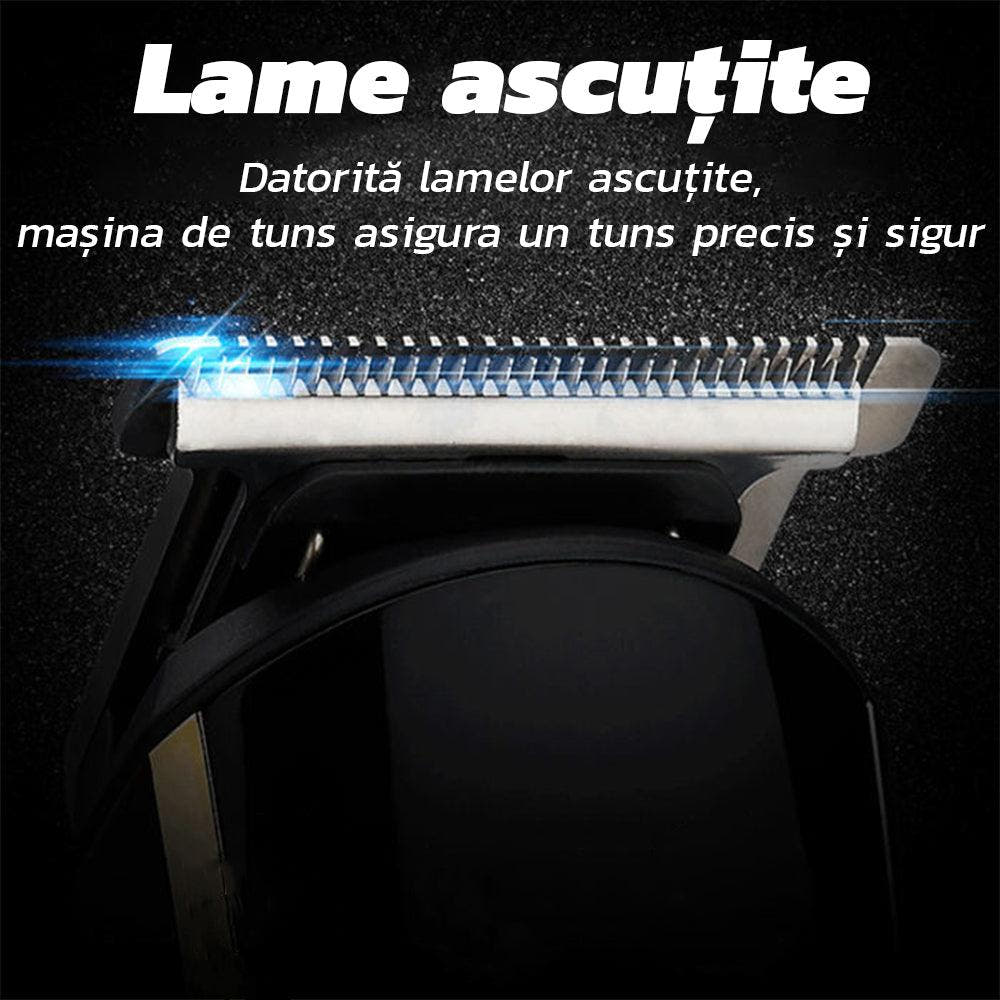 8in1 Hair Clipper, Trimmer, Razor, Accessories, Interchangeable Heads, Battery, Black/Gold 