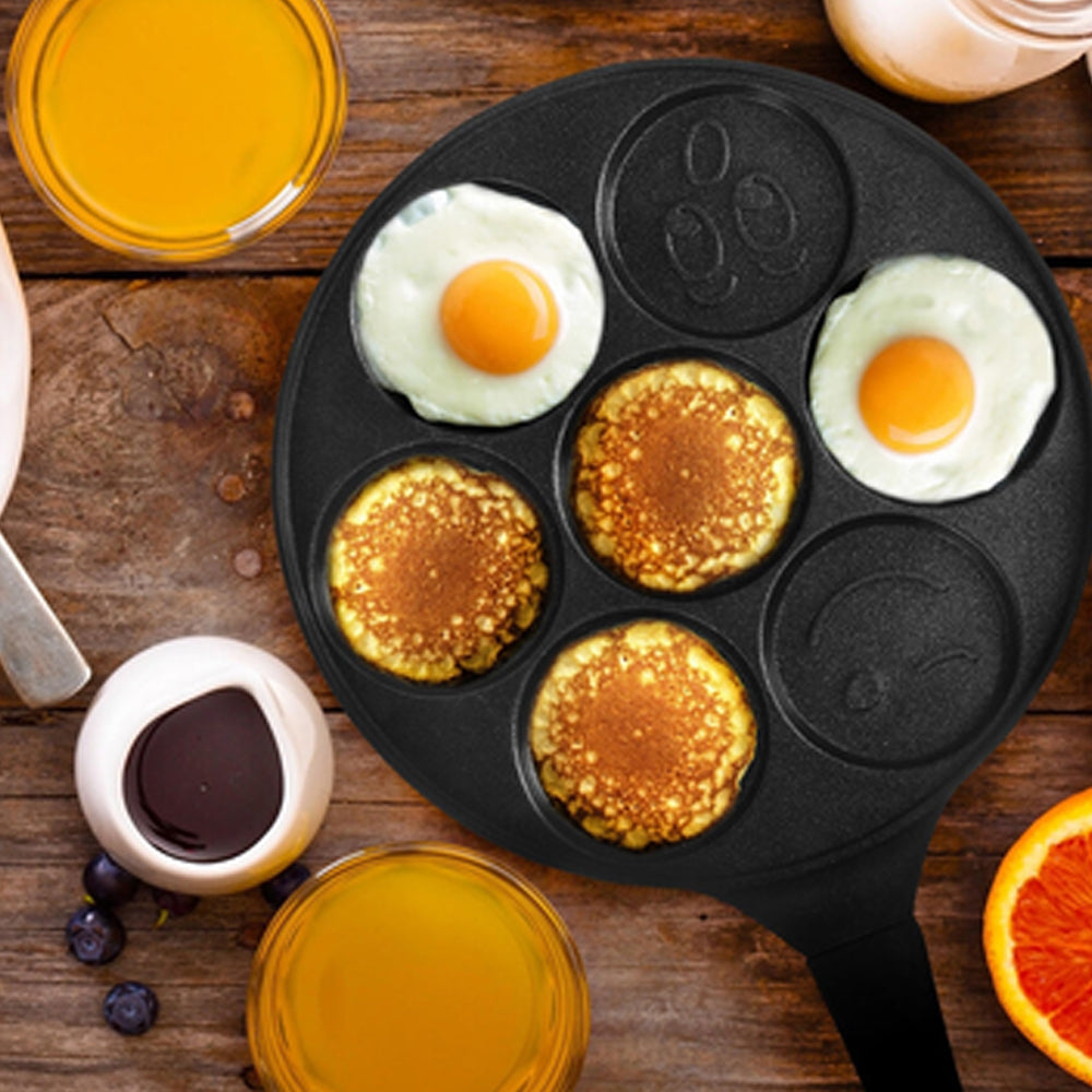 Tigaie Clatite, Antiaderenta, 7 Forme, Non-Stick, 26 cm, Negru