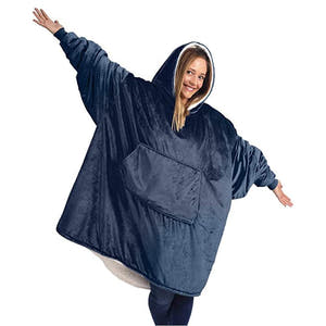 Zenino Hoodie Blanket, 2 In 1, Hood and Sleeves, Front Pocket, Warm, Padded, XXL, Universal 