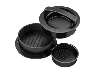 3in1 Hamburger Press, Non-Stick, Easy to Clean, Simple to Use, Diameter 16.5 cm, Black