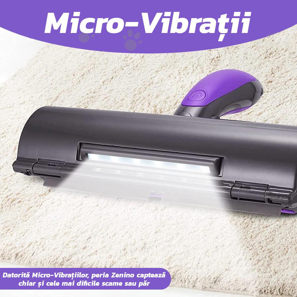 Perie cu Micro-Vibratii, LED, Tehnologie Microsonica, Indeparteaza Parul Animalelor si Scamele, Reutilizabila, Mov