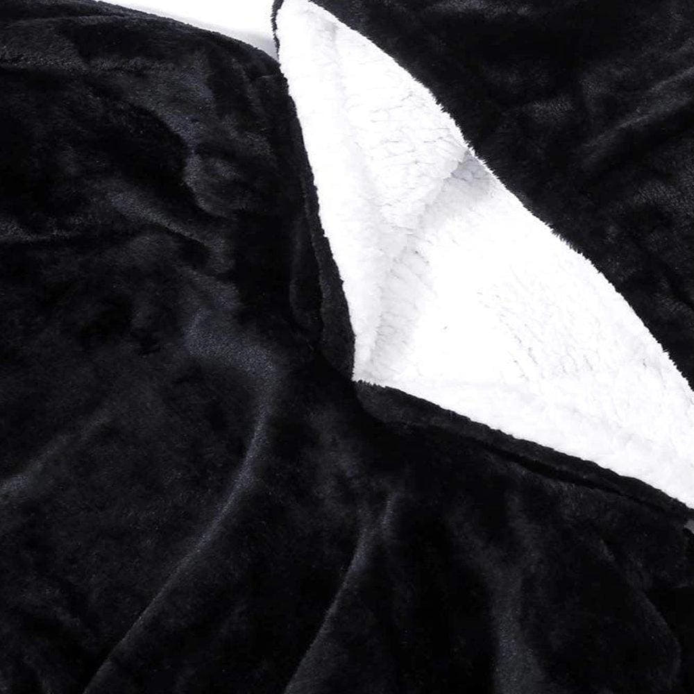 Zenino Hoodie Blanket, 2 In 1, Hood and Sleeves, Front Pocket, Warm, Padded, XXL, Universal 