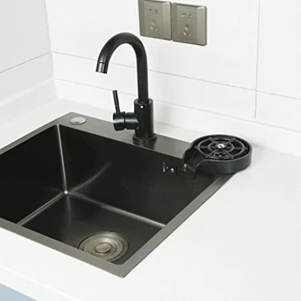 Zenino Glass/Bottle Rinser - Quick Wash, Easy Fixation to the Sink, Durable Material, Black 