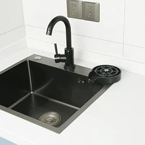 Zenino Glass/Bottle Rinser - Quick Wash, Easy Fixation to the Sink, Durable Material, Black 
